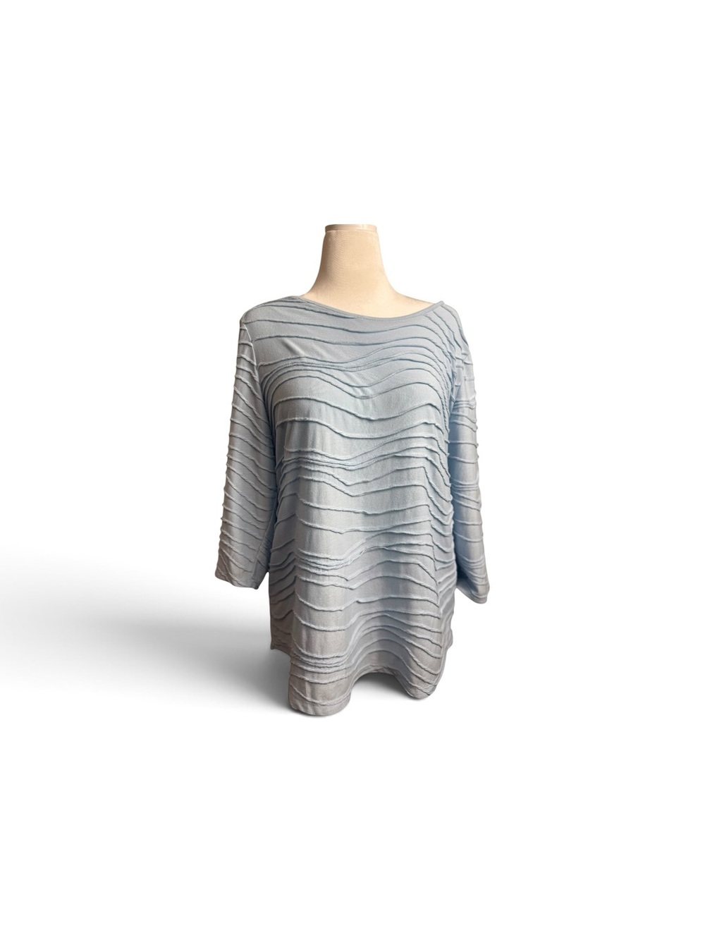 NWT Chico's ocean blue wave textured top size 3-XL/16